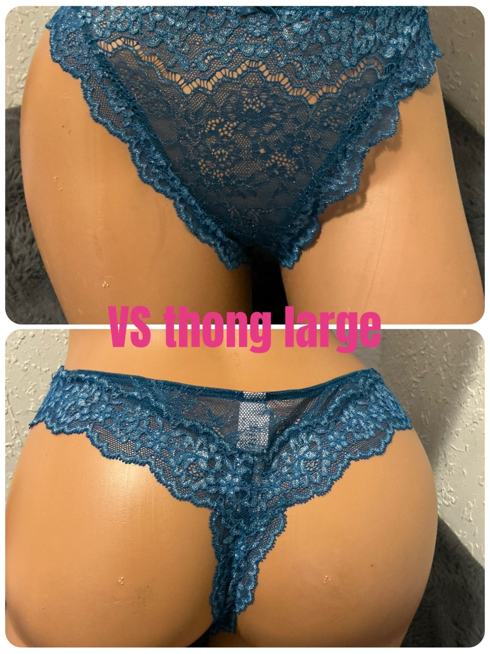 Victoria's Secret Blue Lace Thong